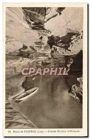 Carte Postale Ancienne Puits de Padirac Grande Riviere Inferieure