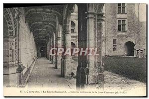 Carte Postale Ancienne La Rochefoucauld Galeries intérieures de la cour d'honneur