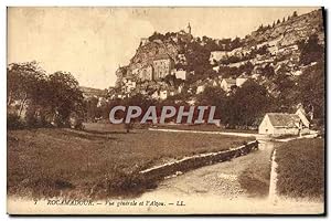 Carte Postale Ancienne Rocamadour vue générale et l'Alzou