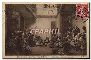 Carte Postale Ancienne Judaica Juif Paris Musee du Louvre Delacroix Noce juive dans le Maroc