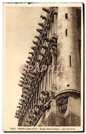 Carte Postale Ancienne Dijon Eglise Notre Dame Les Chimeres