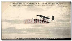 Carte Postale Ancienne Aviation Avion Grande semaine d'aviation de la Champagne Biplan Wright Com...