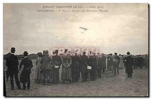 Carte Postale Ancienne Aviation Avion Circuit europeen 18 juin 2 juillet 1911 Vincennes 5eme depa...