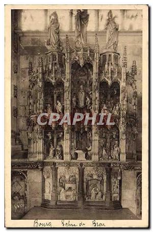 Carte Postale Ancienne Bourg Eglise de Brou Retable en marbre de la chapelle de la vierge