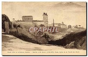 Image du vendeur pour Carte Postale Ancienne Musee D'Art Et D'Histoire Geneve Camille JB Corot Rome Eglise de la Trinite des Monts mis en vente par CPAPHIL