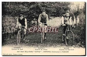 Carte Postale Ancienne Velo Cycle Cyclisme Comby Coureur de fond Lafay Coureur vitesse Suxe Coure...