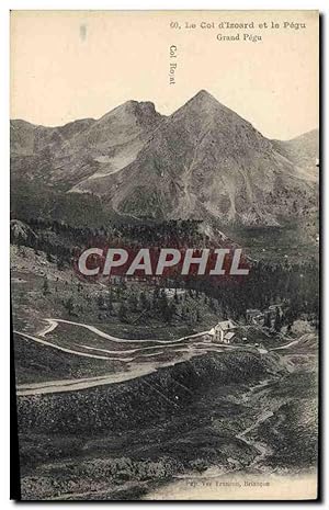 Carte Postale Ancienne Velo Cycle Cyclisme Le col d'Izoard et le Pegu Grand Pegu