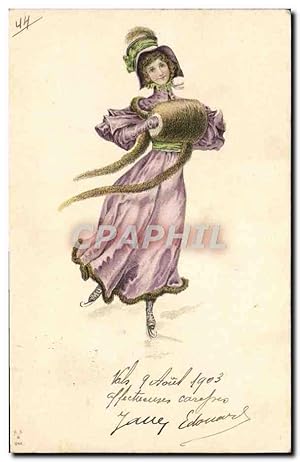 Image du vendeur pour Carte Postale Ancienne Sports d'hiver Patinage Femme mis en vente par CPAPHIL