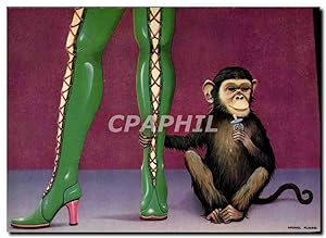 Imagen del vendedor de Carte Postale Moderne Nu rotique Illustrateur King Kong II Michel Plaisir Singe Chimpanzee a la venta por CPAPHIL