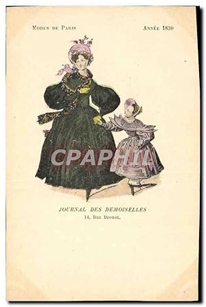 Bild des Verkufers fr Carte Postale Ancienne Mode Coiffe Femme Journal des demoiselles Rue Drouot Anne 1830 zum Verkauf von CPAPHIL
