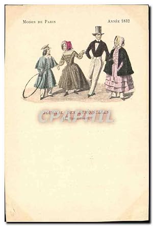 Bild des Verkufers fr Carte Postale Ancienne Mode Coiffe Femme Journal des demoiselles Rue Drouot Anne 1832 zum Verkauf von CPAPHIL