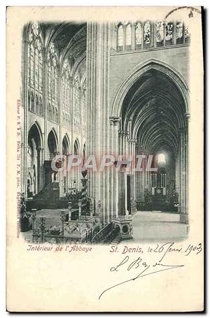 Carte Postale Ancienne Intérieur De I'Abbaye St Denis