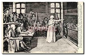 Carte Postale Ancienne Marie Antoinette devant le Tribunal revolutionnaire