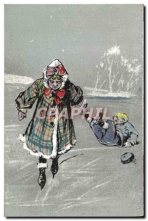 Image du vendeur pour Carte Postale Ancienne Patinage Patins a glace Enfants mis en vente par CPAPHIL