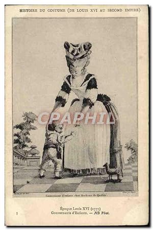 Image du vendeur pour Carte Postale Ancienne Mode Histoire du costume de Louis XVI au Second Empire Epoque Louis XVI Gouvernante d'enfants mis en vente par CPAPHIL