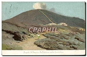 Carte Postale Ancienne Volcan Napoli Il Vesuvio La stazione della funiculare