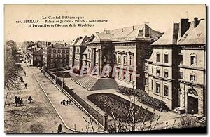 Carte Postale Ancienne Aurillac Palais de Justice Prise Gendarmerie et perspective de l'avenue de...