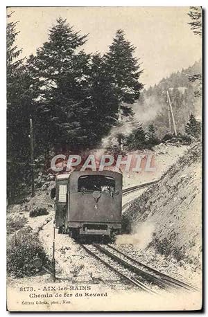 Carte Postale Ancienne Train Locomotive Aix les Bains Chemin de fer du Revard