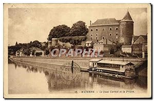 Carte Postale Ancienne Mayenne Le Quai Carnot et la prison