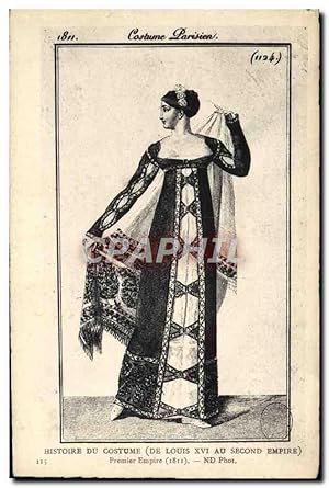 Image du vendeur pour Carte Postale Ancienne Mode Costume parisien Histoire du costume de Louis XVI au Second Empire Premier Empire mis en vente par CPAPHIL