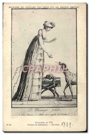 Image du vendeur pour Carte Postale Ancienne Mode Histoire du costume de Louis XVI au Second Empire Directoire an VIII Chien mis en vente par CPAPHIL