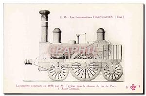 Carte Postale Ancienne Train Locomotive 1836 Tayleur Chemin de fer de Paris a Saint Germain