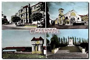 Carte Postale Moderne Fresnes La mairie L'église La maison d'arret Le monument