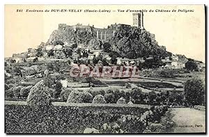 Carte Postale Ancienne Environs du Puy en Velay vue d'ensemble du château de Polignac