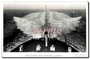 Seller image for Carte Postale Ancienne Bateau Guerre Sillage de torpilleur for sale by CPAPHIL