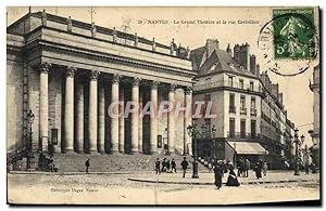 Carte Postale Ancienne Nantes Le grand Théâtre et la rue Crebillon
