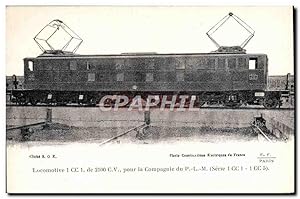 Carte Postale Ancienne Train Locomotive 1 CC 1 de 2100 CV de la Compagnie du PLM