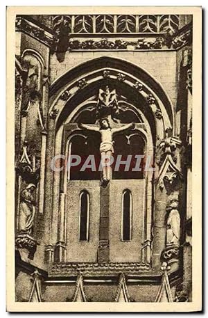Seller image for Carte Postale Ancienne Soissons ancienne abbaye de Saint Jean des Vignes Le Christ en croix de la fleche septentrionale for sale by CPAPHIL