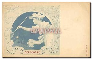 Carte Postale Ancienne Horoscope Septembre Belier Femme
