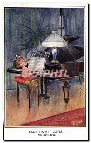 Bild des Verkufers fr Carte Postale Ancienne Fantaisie Illustrateur Enfant National Airs Piano zum Verkauf von CPAPHIL