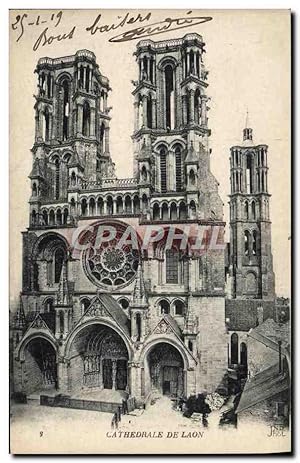 Carte Postale Ancienne Laon Cathédrale