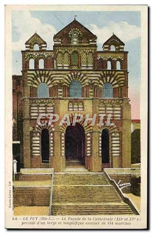 Carte Postale Ancienne Le Puy La Façade de la Cathédrale
