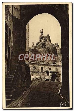 Carte Postale Ancienne Le Puy en Velay Notre Dame de France et le Rocher Corneille
