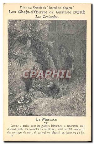 Carte Postale Ancienne Chefs d'oeuvre de Gustave Dore Les croisades Le message