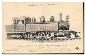 Carte Postale Ancienne Train Locomotives coloniales Angleterre Machine de la Nouvelle Zelande New...