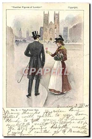 Seller image for Carte Postale Ancienne Fantaisie Illustrateur Familiar figures of London The flower girl for sale by CPAPHIL