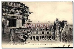 Carte Postale Ancienne Blois Le Château vue Sur la Cour de L'Escalier Francois 1er