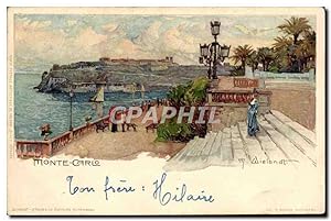 Carte Postale Ancienne Illustrateur Monte Carlo Monaco
