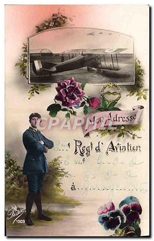 Carte Postale Ancienne Militaria Avion Regiment d'aviation Istre