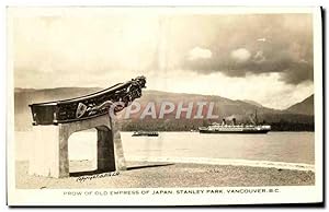 Imagen del vendedor de Carte Postale Ancienne Bateau Paquebot Prow of old empress of Japan Stanley park Vancouver BC a la venta por CPAPHIL