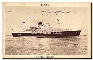 Carte Postale Ancienne Bateau Paquebot SGTM Sidi Mabrouk