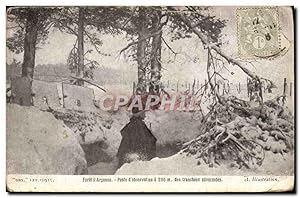 Carte Postale Ancienne Militaria forêt D'Argonne Poste D'Observation a 200m des tranchees allemandes