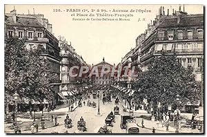Carte Postale Ancienne Paris Avenue de L'Opera et Place du Théâtre français