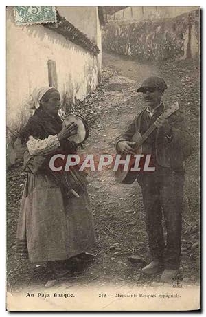 Carte Postale Ancienne Folklore Au pays basque Mendiants basques espagnols TOP