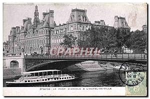 Carte Postale Ancienne Paris Le Pont D'Arcole L'Hôtel De Ville