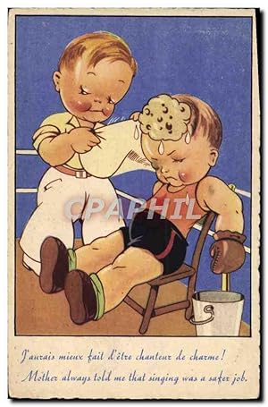 Image du vendeur pour Carte Postale Ancienne Boxe Enfants mis en vente par CPAPHIL